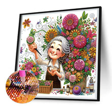 Load image into Gallery viewer, Diamond Painting - Partial Special Shaped - Optimistic Old Lady (30*30CM)