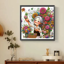 Load image into Gallery viewer, Diamond Painting - Partial Special Shaped - Optimistic Old Lady (30*30CM)