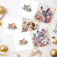 Load image into Gallery viewer, 6Pcs Animals DIY Diamond Painting Greeting Card Kit with Envelope for Friend