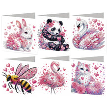 Load image into Gallery viewer, 6Pcs Animals DIY Diamond Painting Greeting Card Kit with Envelope for Friend