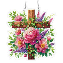 Load image into Gallery viewer, Acrylic Special Shaped Cross Flower Hanging Diamond Art Kits Bedroom Decoration