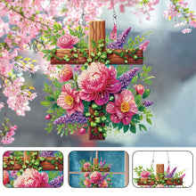 Load image into Gallery viewer, Acrylic Special Shaped Cross Flower Hanging Diamond Art Kits Bedroom Decoration