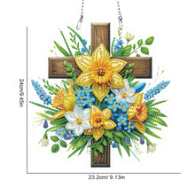 Load image into Gallery viewer, Acrylic Special Shaped Cross Flower Hanging Diamond Art Kits Bedroom Decoration