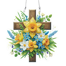 Load image into Gallery viewer, Acrylic Special Shaped Cross Flower Hanging Diamond Art Kits Bedroom Decoration