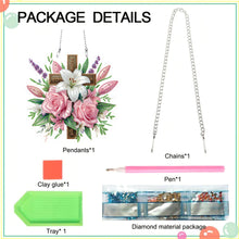 Load image into Gallery viewer, Acrylic Special Shaped Cross Flower Hanging Diamond Art Kits Bedroom Decoration