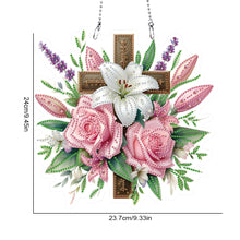 Load image into Gallery viewer, Acrylic Special Shaped Cross Flower Hanging Diamond Art Kits Bedroom Decoration