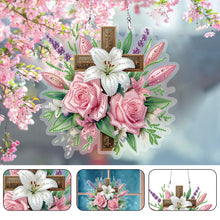 Load image into Gallery viewer, Acrylic Special Shaped Cross Flower Hanging Diamond Art Kits Bedroom Decoration