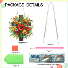 Load image into Gallery viewer, Acrylic Special Shaped Cross Flower Hanging Diamond Art Kits Bedroom Decoration