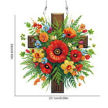 Load image into Gallery viewer, Acrylic Special Shaped Cross Flower Hanging Diamond Art Kits Bedroom Decoration