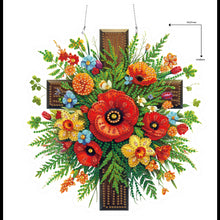 Load image into Gallery viewer, Acrylic Special Shaped Cross Flower Hanging Diamond Art Kits Bedroom Decoration