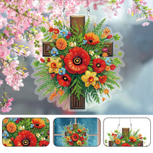 Load image into Gallery viewer, Acrylic Special Shaped Cross Flower Hanging Diamond Art Kits Bedroom Decoration