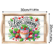 Load image into Gallery viewer, Wooden Animals Flowers 5D DIY Diamond Painting Serving Tray with Handle for Desk