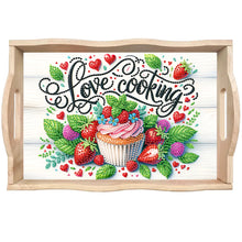 Load image into Gallery viewer, Wooden Animals Flowers 5D DIY Diamond Painting Serving Tray with Handle for Desk