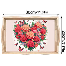 Load image into Gallery viewer, Wooden Animals Flowers 5D DIY Diamond Painting Serving Tray with Handle for Desk