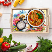 Load image into Gallery viewer, Wooden Animals Flowers 5D DIY Diamond Painting Serving Tray with Handle for Desk