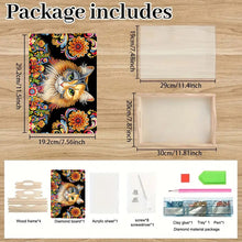 Load image into Gallery viewer, Wooden Animals Flowers 5D DIY Diamond Painting Serving Tray with Handle for Desk
