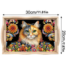 Load image into Gallery viewer, Wooden Animals Flowers 5D DIY Diamond Painting Serving Tray with Handle for Desk