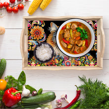 Load image into Gallery viewer, Wooden Animals Flowers 5D DIY Diamond Painting Serving Tray with Handle for Desk