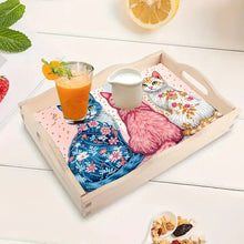 Load image into Gallery viewer, Wooden Animals Flowers 5D DIY Diamond Painting Serving Tray with Handle for Desk