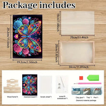 Load image into Gallery viewer, Wooden Animals Flowers 5D DIY Diamond Painting Serving Tray with Handle for Desk