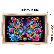 Load image into Gallery viewer, Wooden Animals Flowers 5D DIY Diamond Painting Serving Tray with Handle for Desk