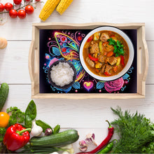 Load image into Gallery viewer, Wooden Animals Flowers 5D DIY Diamond Painting Serving Tray with Handle for Desk