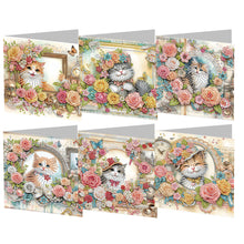 Load image into Gallery viewer, 6pcs Diamond Painting Greeting Cards DIY Diamond Art Cards Handmade Arts Crafts