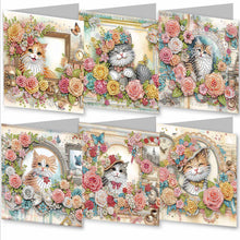 Load image into Gallery viewer, 6pcs Diamond Painting Greeting Cards DIY Diamond Art Cards Handmade Arts Crafts