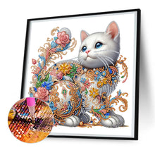 Load image into Gallery viewer, Diamond Painting - Partial Special Shaped - White Cat (30*30CM)