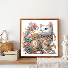 Load image into Gallery viewer, Diamond Painting - Partial Special Shaped - White Cat (30*30CM)
