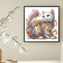 Load image into Gallery viewer, Diamond Painting - Partial Special Shaped - White Cat (30*30CM)