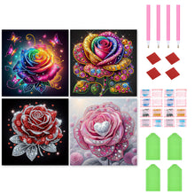 Load image into Gallery viewer, 4pcs Partial Special Diamond Painting Set - Rose (30*30CM)