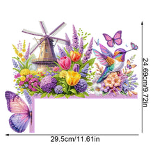 Load image into Gallery viewer, Butterfly Girl Flowers Diamond Art Door Right Angle Sign for Indoor Outdoor Wall