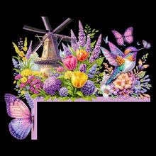 Load image into Gallery viewer, Butterfly Girl Flowers Diamond Art Door Right Angle Sign for Indoor Outdoor Wall