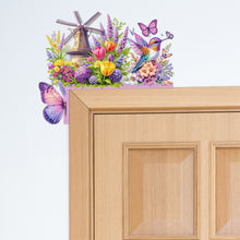 Load image into Gallery viewer, Butterfly Girl Flowers Diamond Art Door Right Angle Sign for Indoor Outdoor Wall