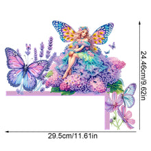 Load image into Gallery viewer, Butterfly Girl Flowers Diamond Art Door Right Angle Sign for Indoor Outdoor Wall