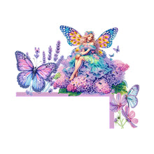 Load image into Gallery viewer, Butterfly Girl Flowers Diamond Art Door Right Angle Sign for Indoor Outdoor Wall