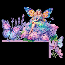 Load image into Gallery viewer, Butterfly Girl Flowers Diamond Art Door Right Angle Sign for Indoor Outdoor Wall
