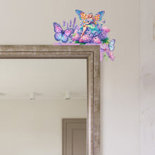 Load image into Gallery viewer, Butterfly Girl Flowers Diamond Art Door Right Angle Sign for Indoor Outdoor Wall