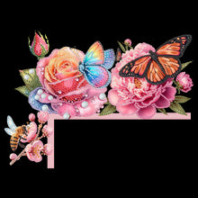 Load image into Gallery viewer, Butterfly Girl Flowers Diamond Art Door Right Angle Sign for Indoor Outdoor Wall