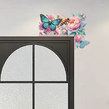 Load image into Gallery viewer, Butterfly Girl Flowers Diamond Art Door Right Angle Sign for Indoor Outdoor Wall