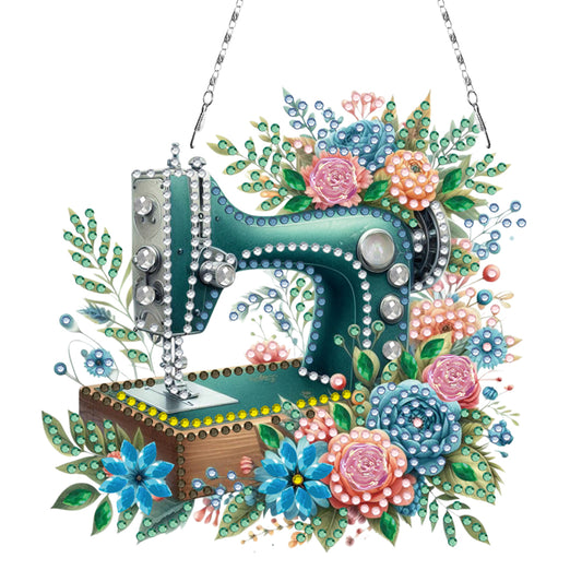 2 Pcs Sewing Machine Diamond Art Hanging Pendant Diamond Painting Home Decor