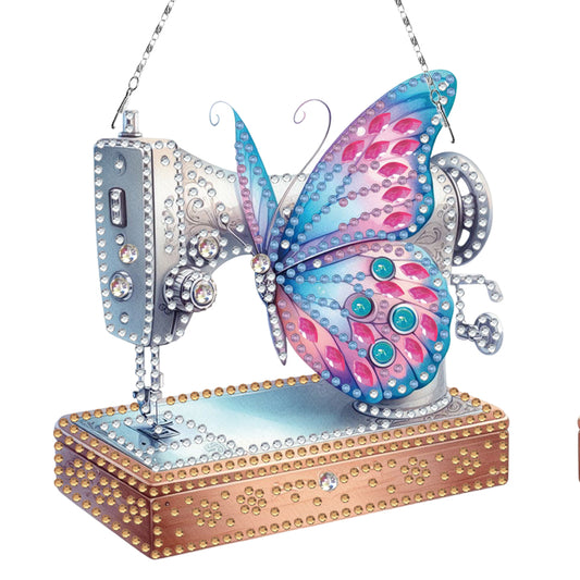 2 Pcs Sewing Machine Diamond Art Hanging Pendant Diamond Painting Home Decor
