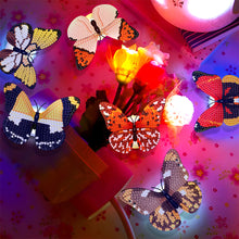 Load image into Gallery viewer, 6Pcs Butterfly DIY Diamond Painting Decorative Stickers Set with Light DIY Gifts
