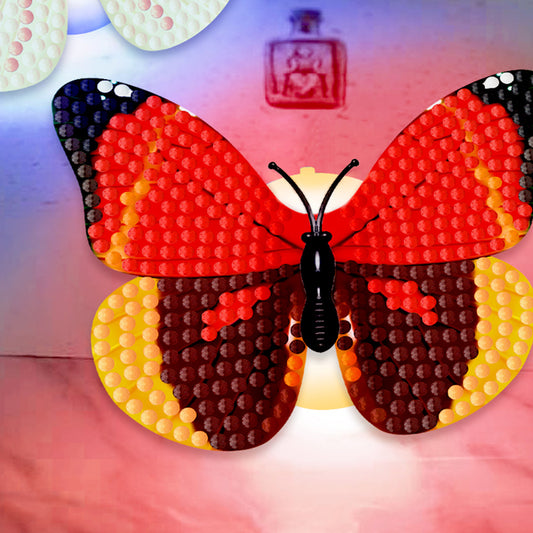 6Pcs Butterfly DIY Diamond Painting Decorative Stickers Set with Light DIY Gifts