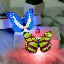 Load image into Gallery viewer, 6Pcs Butterfly DIY Diamond Painting Decorative Stickers Set with Light DIY Gifts