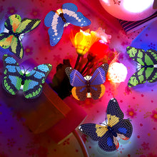 Load image into Gallery viewer, 6Pcs Butterfly DIY Diamond Painting Decorative Stickers Set with Light DIY Gifts