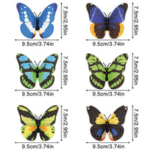Load image into Gallery viewer, 6Pcs Butterfly DIY Diamond Painting Decorative Stickers Set with Light DIY Gifts