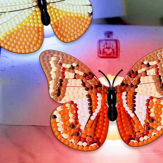 6Pcs Butterfly DIY Diamond Painting Decorative Stickers Set with Light DIY Gifts