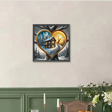 Load image into Gallery viewer, Diamond Painting - Full Round - Heart Tree Hole Snowy Night House (40*40CM)
